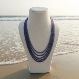 Collier en Tanzanite Naturelle - 47 cm de Long, Fait Main, Bijoux en Pierres Précieuses en Gros d'Inde - Product Image 2
