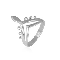 Bague longue en argent sterling double chevron en V pour femme, bijoux fins, design feuille naturelle, bague ouverte, vente en gros, bijoux personnalisés OEM