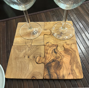 Ensemble de quatre dessous-de-verre en bois en forme de puzzle, de forme irrégulière, de haute qualité et au meilleur design - Product Image 6