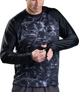 Camisa de Pesca Unisex de Manga Larga con Estampado de Agua Azul, UPF 50, Impermeable, Transpirable, de Secado Rápido, Poliéster, para Adultos - Product Image 4