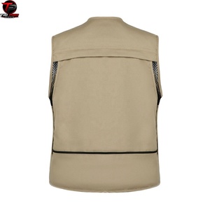 Chaleco Utilitario Caqui para Hombre, Cuello en V, Cierre Completo, Múltiples Bolsillos con Cremallera, para Caza, Pesca, Fotografía, Viajes, Transpirable y Ligero - Product Image 4