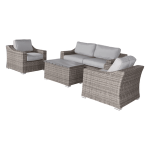 Elegante Grupo de Sofás de Mimbre para 4 Personas, Completamente Ensamblado, con Cojines Afelpados para Reuniones al Aire Libre - Product Image 2