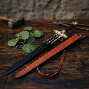 Espada de Acero Forjada a Mano con Grabado de Conan el Bárbaro, Recubierta con Pintura en Polvo, 40 Pulgadas de Longitud Total, Réplica Medieval de Fantasía, Cuchillo de Camping, Regalo - Product Image 5