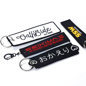 Moda bordado aviación hombre llavero Keytag en blanco personalizado carta Logo llavero Clip gancho - Product Image 2