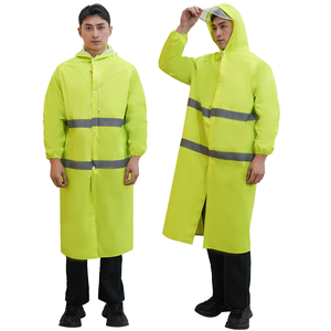 Weatherproof Reflective Rain <b>Jacket</b> Waterproof Hooded Safety Coat for <b>Men</b> High Visibility Workwear Outdoor Windbreaker New Top - Product Image 3