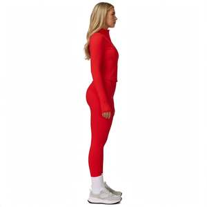 Ensemble de sport deux pièces STAR SPEED pour femme, col roulé, fermeture éclair frontale, taille haute, sans couture, ajusté, respirant, pour yoga, amincissant la taille - Product Image 5