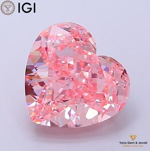 ผลงานชิ้นเอกอันงดงาม เพชรทรงหัวใจ 3.50 กะรัต ผลิตในห้องปฏิบัติการด้วยเทคนิค CVD สีชมพูสดใส ระดับความสะอาด VVS2 พร้อมใบรับรอง IGI - Product Image 1
