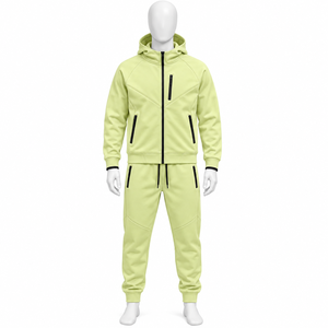 Ensemble survêtement streetwear 2026 personnalisé avec logo et broderie, pantalon de survêtement à manches oversize, 100 % coton - Product Image 1