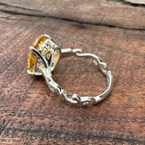 Genuine IGI Certified Citrine Oval Cut Art Deco <b>Ring</b> Gemstone November Birthstone 925 Sterling Silver <b>Dainty</b> Jewelry Gift for - Product Image 3