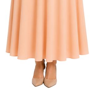 Custom Pink and <b>Peach</b> Women Embroidered Blouse and Maxi Skirt Set Long Sleeve Button Up High Waist Modest Two Piece Outfit OEM - Product Image 4