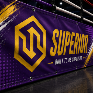 Superior international High Quality Personalized Boxing Ring Sponsor Display <b>Banner</b> with Durable Material Purple <b>Banner</b> - Product Image 6