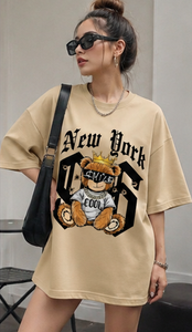 Camiseta de Manga Corta Oversize para Hombre, 100% Algodón Grueso, con Estampado de Dibujos Animados, Estilo Urbano, Cuello Redondo, Ajuste Jersey, Lujo Personalizado - Product Image 3