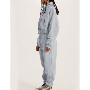 Conjunto Deportivo de Sudadera con Capucha Corta y Pantalones Holgados, Estilo 2026, Transpirable, para Mujer - Product Image 1