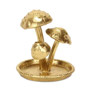Plateau en fer plaqué or en forme de champignon, décoration moderne sur le thème des fées, pièce décorative de forme irrégulière pour la maison - Product Image 3