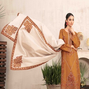 Traje de Lujo Pakistaní de 3 Piezas, Vestido Bordado de Viscosa Tawakkal Vol NURTEN, Trajes para Damas, Salwar Kameez con Estampado en Relieve/Digital - Product Image 1