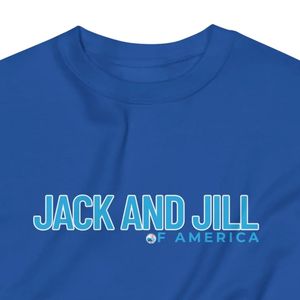 Sweat-shirt à col rond avec logo Royal Blue Jack and Jill of America, pull décontracté à manches longues, style unisexe, vêtements à porter au quotidien - Product Image 2