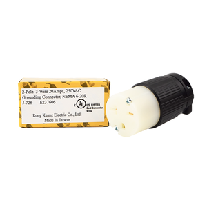 Prise électrique Hubbell compatible J-728 à verrouillage sécurisé NEMA 6-20 20A 250V, connecteur droit, protection IP20, norme UL498 - Product Image 5