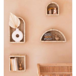 Étagères murales artisanales en rotin pour chambre d'enfant, style bohème, unités de rangement en osier naturel pour chambre de bébé, vente en gros - Product Image 3