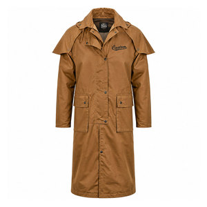 Manteau long imperméable et respirant en toile cirée pour femme, style trench, coupe-vent, pour l'équitation, le travail en extérieur, 100% résistant au vent - Product Image 1