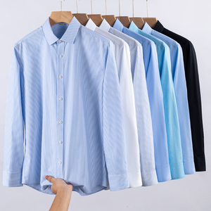 High End <b>Men</b>’s <b>Dress</b> Shirt Long Sleeve 100% Cotton Anti Wrinkle Business Professional Shirt Ready to Wear - Product Image 2