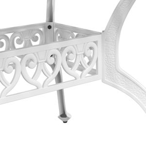 Juego de Comedor de Jardín de Aluminio Fundido Blanco de 5 Piezas, Muebles de Exterior Tradicionales Resistentes a la Intemperie - Product Image 5