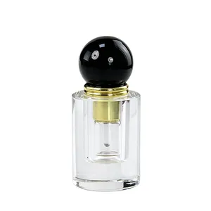 Flacons de parfum professionnels de 1 ml, flacons vides de 3 ml pour huiles essentielles arabes, avec bâtonnet de cristal gravé, noirs, de collection - Product Image 1