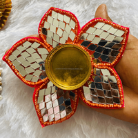 Coffret Combo Diwali et Nouvel An : Potli, Shubh Labh, Bougies Chauffe-Plat, Plateau Kumkum, Bâtonnets Tilak, Panier Écologique Traditionnel pour l'inauguration de la maison