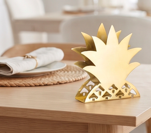 Porta Servilletas Metálico Moderno con Acabado Dorado, Organizador de Servilletas de Lujo para Mesa de Comedor, para Bodas y Fiestas - Product Image 5