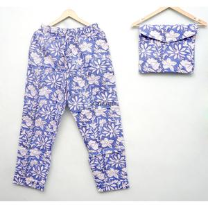 Ensemble de pyjama en coton 100% pour femmes, imprimé floral, manches longues, col rond, vêtements de nuit décontractés pour l'été et le printemps - Product Image 4