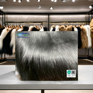 Tissu en fausse fourrure tricoté à poils longs de couleur gris foncé 100 mm pour vêtements et jouets 100% acrylique/polyester Haute densité Thaïlande Haute qualité - Product Image 4