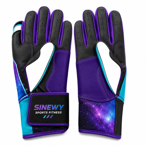 SINEWY SPORTS Customized OEM Adult Left/Right Baseball/Softball Batting Gloves Goat Leather <b>Hook</b> Loop Closure Comfortable - Product Image 2