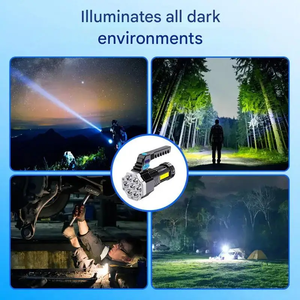 Xách tay chiến thuật LED COB đèn pin với mạnh mẽ trắng ánh sáng màu đen cầm tay đèn cho camping & câu cá Sản phẩm an toàn - Product Image 4