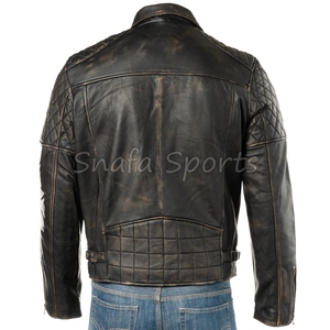 Factory Direct Sale <b>Men</b> Leather <b>Jacket</b> Real Genuine Leather Bomber Style <b>Winter</b> Outerwear Solid Color Top Leather <b>Jacket</b> - Product Image 4
