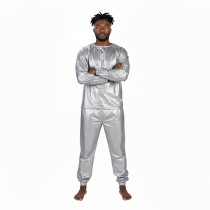 Combinaison de sauna personnalisée pour homme, résistante, pour la perte de poids à domicile, sweat-shirt, pull, pantalon, tenue de fitness en fibre de polyester - Product Image 1