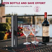 Ensemble cadeau ouvre-bouteille électrique rechargeable 4-en-1 avec verseur de vin, bouchon à vide et coupe-capsule
