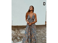 Robe longue d'été florale en soie, style Y2K, taille unique, sans manches, à pois tropicaux, lavable, respirante, pour les vacances, longueur ras du sol