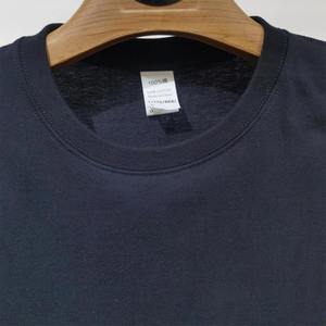 T-shirt à col rond pour homme, manches courtes, coupe classique, tricoté, couleur unie, coton respirant, 320g - Product Image 3