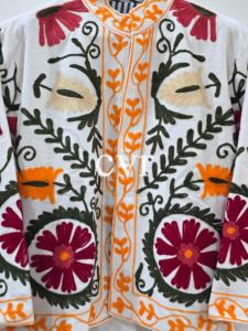 Suzani Eco-Friendly Handmade Velvet Women's Luxury Coat Hand Embroidered Uzbek Outerwear Suzani Velvet Winter <b>Boho</b> for Party We - Product Image 4