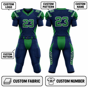 Camiseta de Fútbol Americano Personalizada para Hombre, Sublimada, Transpirable, de Poliéster, Cuello en V, Manga Corta, Uniforme de Equipo Ajustado - Product Image 3