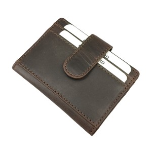 Crazy Horse Genuine Leather Business <b>Card</b> <b>Holder</b> <b>Wallets</b> RFID Thin Women's Purse Custom Branding Luxury Wholesale Products Coins - Product Image 2