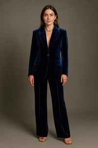 Blazer de Terciopelo Vintage Retro para Mujer, Chaqueta Casual de Color Sólido, Blazer Elegante a la Medida - Product Image 2