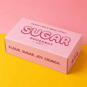 Boîte cadeau en carton ondulé rose personnalisée, boîte à donuts pliable, emballage alimentaire en papier, emballage à emporter pour boulangerie - Product Image 2