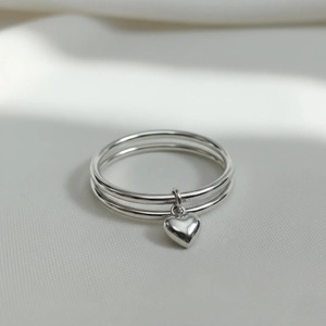Anillo Apilable de Plata con Baño de Oro Rosa y Dije de Corazón, Diseño Sencillo para Uso Diario, Unisex, Romántico - Product Image 3