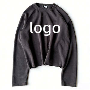 T-shirt thermique en coton gaufré personnalisé OEM de qualité supérieure, vente en gros, t-shirt thermique en coton gaufré pour hommes - Product Image 3