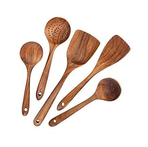 Juego de espátulas de madera de olivo orgánica hechas a mano, utensilios de cocina para freír, revolver, mezclar y servir - Product Image 5