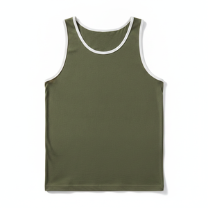 High Quality Factory Wholesale Gym Tank Top <b>Men</b> Blank Black White Gray <b>Singlets</b> <b>Men</b> Ribbed Polyester Tank Tops - Product Image 1