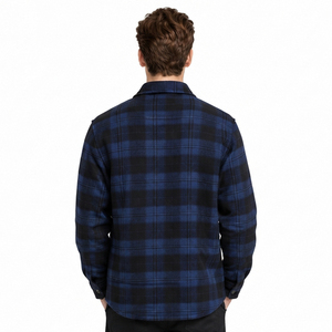 Plaid Flannel Shirt <b>Jacket</b> Men's Casual Turn Down Collar <b>Jacket</b> Long Sleeve Cotton <b>Checkered</b> Outerwear <b>Jacket</b> Button Down Top - Product Image 3
