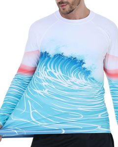 Long <b>Sleeve</b> Men's Shirt UPF 50+ Swim Beach UV Sun Protection Fishing <b>Base</b> <b>Layer</b> (Big & Tall) Stretch Fit Activewear - Product Image 4
