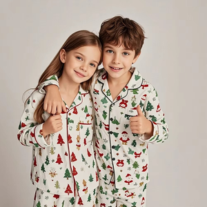 Hongbo New Arrival Christmas <b>Pyjamas</b> Children's Outfit Pajamas Cute Designer Diy Print Christmas Pj Kids Clothes Wholesale - Product Image 4