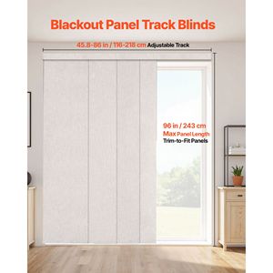 Persianas de Panel de PVC Fáciles de Usar, Extensibles de 45.8 a 86 cm de Ancho, Cortables, de 96 cm de Alto, Verticales, Opacas, con Sistema de Oscurecimiento Incluido - Product Image 2